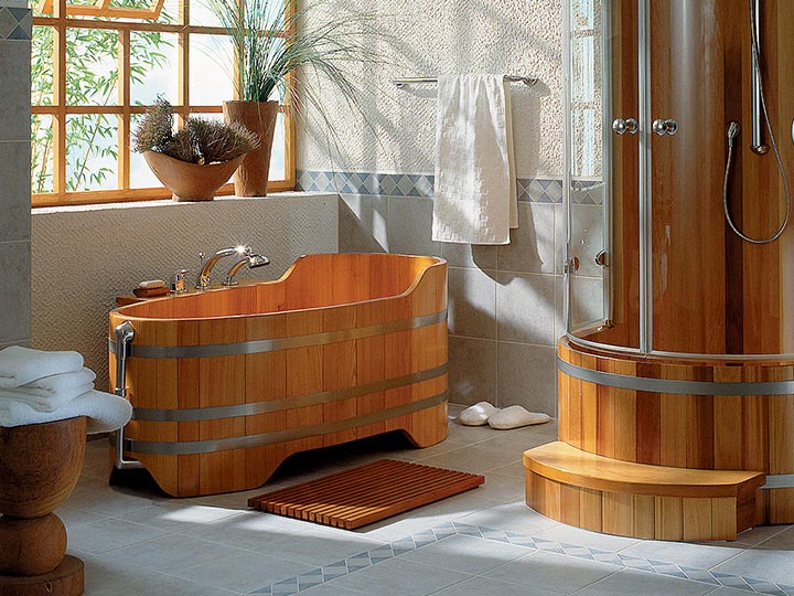 Baignoire en bois sur mesure et spa en bois: Vente en ligne: Expédition  dans toute la France, Achat baignoire en bois et spa en bois